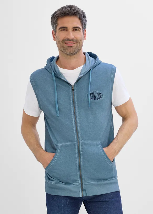 Hettevest i vasket look og 100% bomull, bonprix