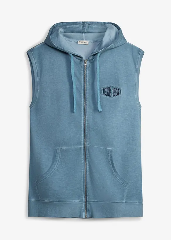 Hettevest i vasket look og 100% bomull, bonprix