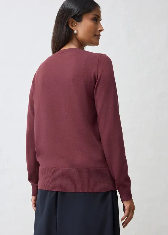Finstrikket cardigan i myk ullmiks, bonprix