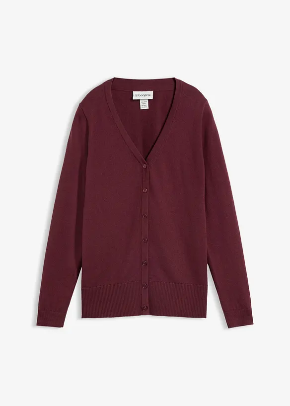 Finstrikket cardigan i myk ullmiks, bonprix
