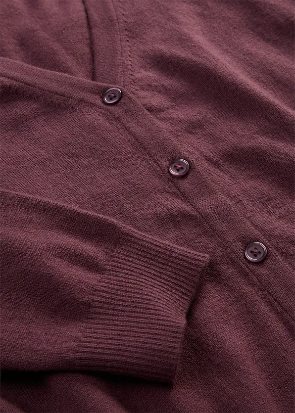Finstrikket cardigan i myk ullmiks, bonprix