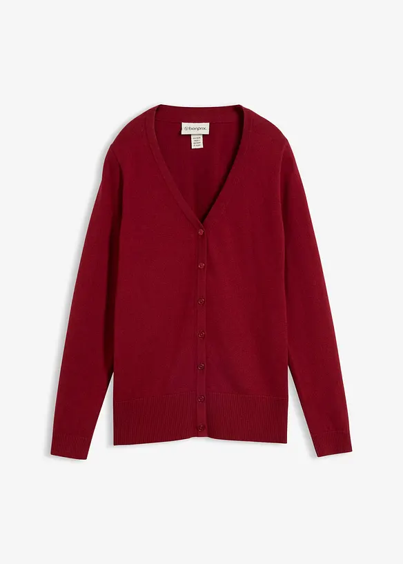 Finstrikket cardigan i myk ullmiks, bonprix