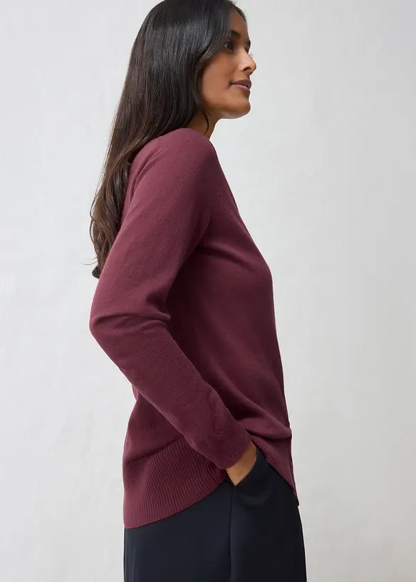 Finstrikket cardigan i myk ullmiks, bonprix