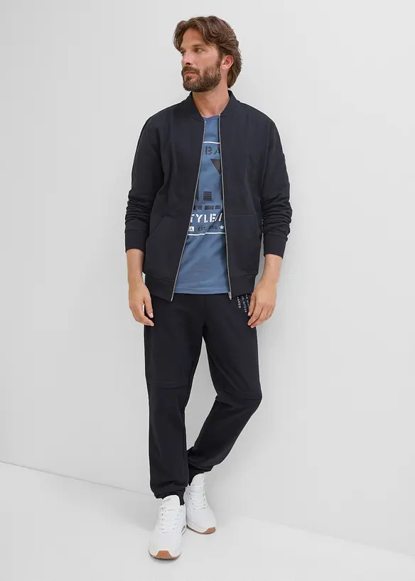 Sweat-bomberjakke i 100% &oslash;kologisk bomull, bonprix