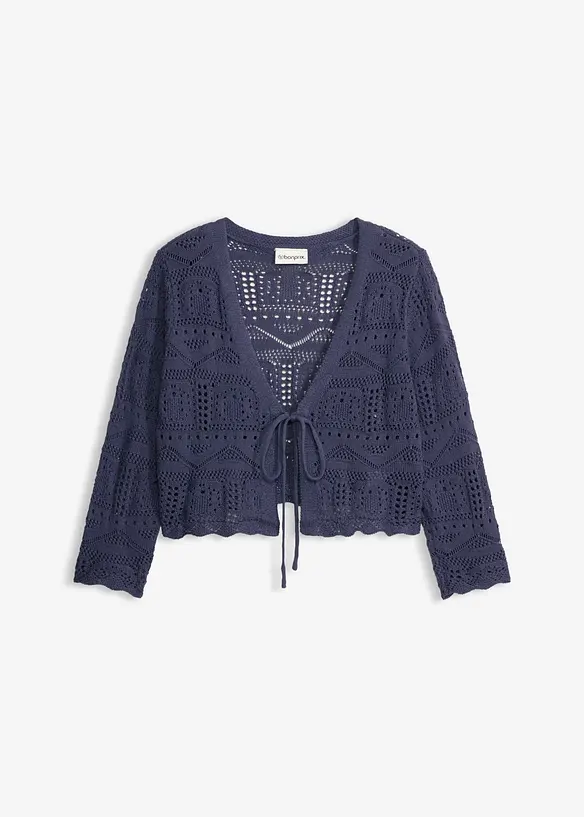 Bolero med hullm&oslash;nster og 3/4-lange ermer, bonprix