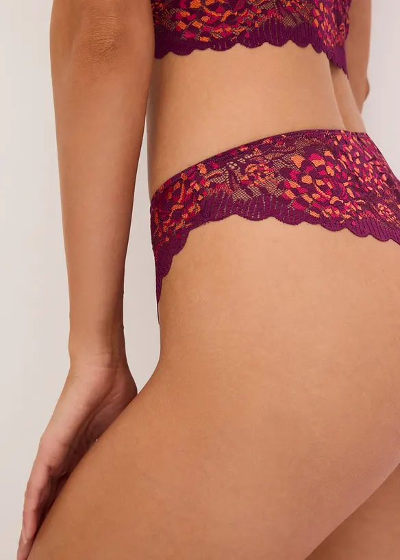 Stringtruse med flerfargede blonder, bonprix