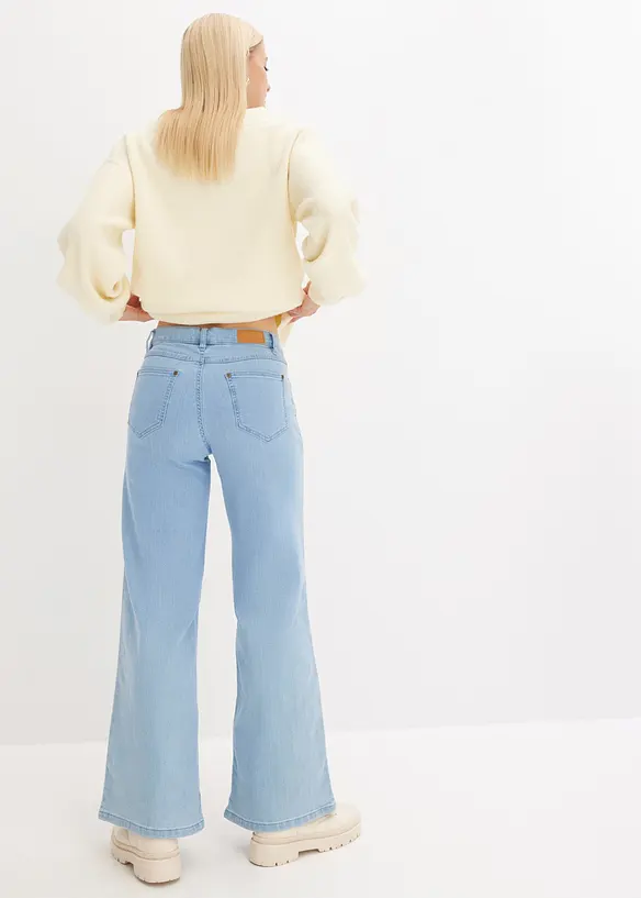 Wide Leg-jeans Mid Waist, Stretch, bonprix