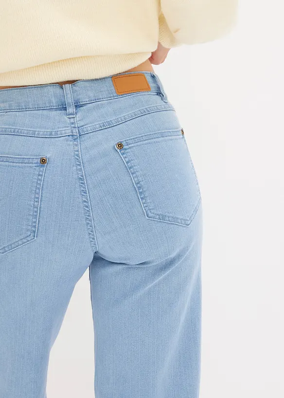 Wide Leg-jeans Mid Waist, Stretch, bonprix
