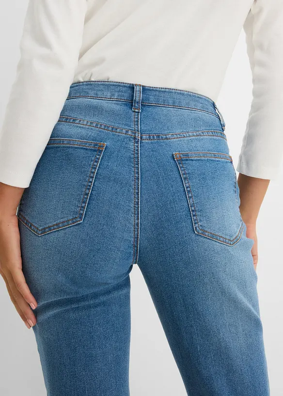 Bootcut-jeans i oktoberfeststil, Mid waist med broderi, bonprix