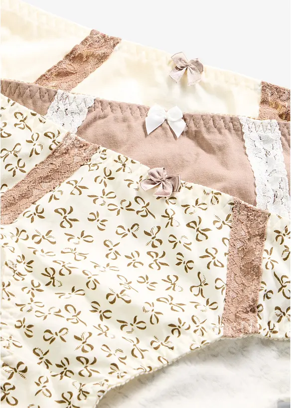 Truse med feminin print (3-pack), bonprix