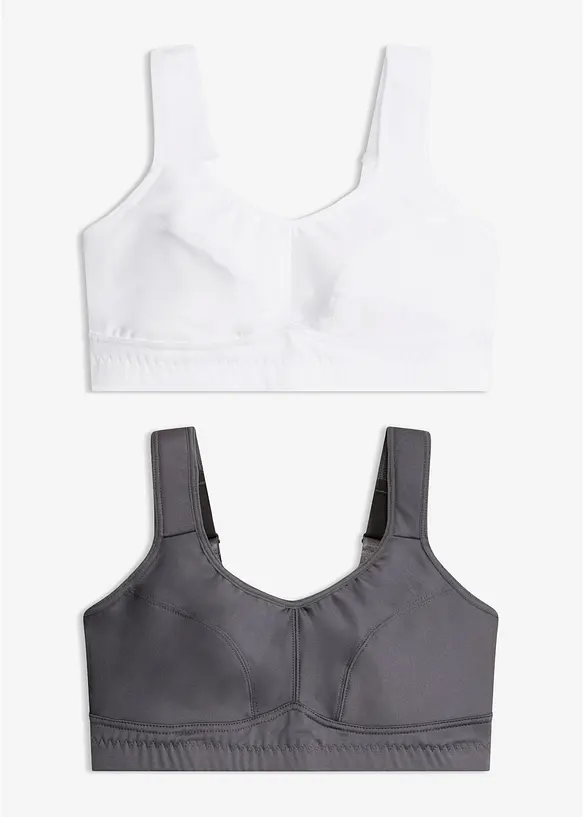 Trenings-BH med medium st&oslash;tte (2-pack), bonprix