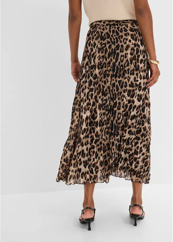 Krinklet skj&oslash;rt i chiffon, bonprix