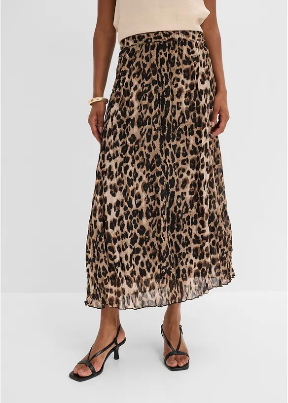 Krinklet skj&oslash;rt i chiffon, bonprix
