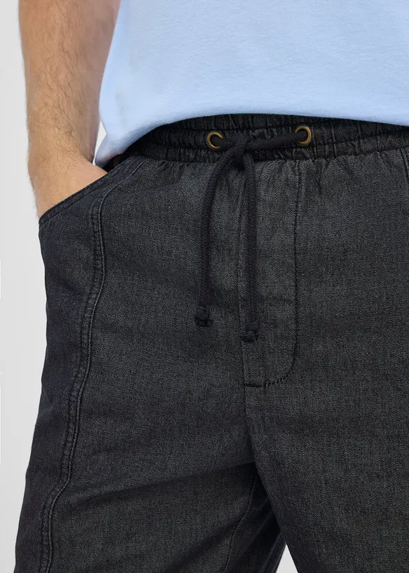 Pull on-bukse i lett materiale og Loose fit, Straight, bonprix