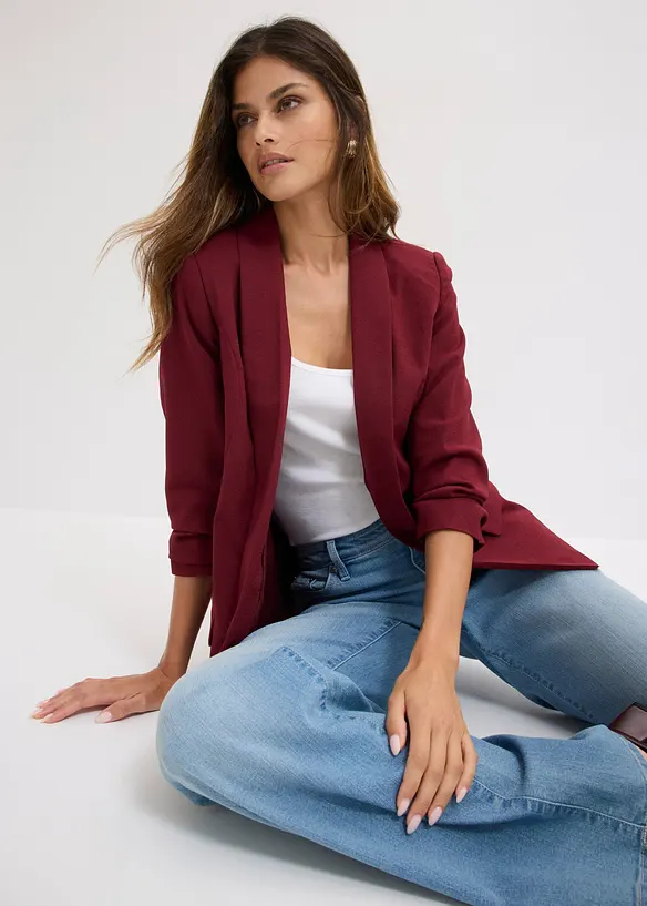 Lang blazer med draperte ermer, bonprix
