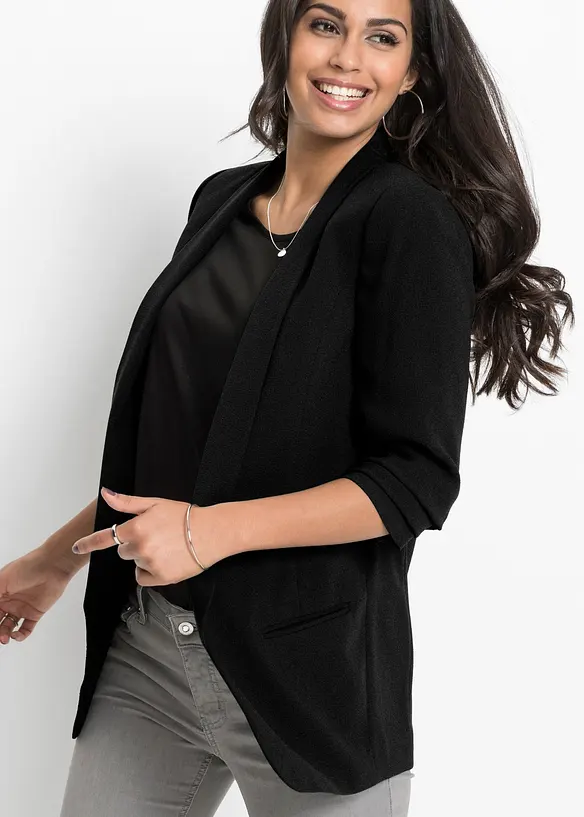 Lang blazer med draperte ermer, bonprix
