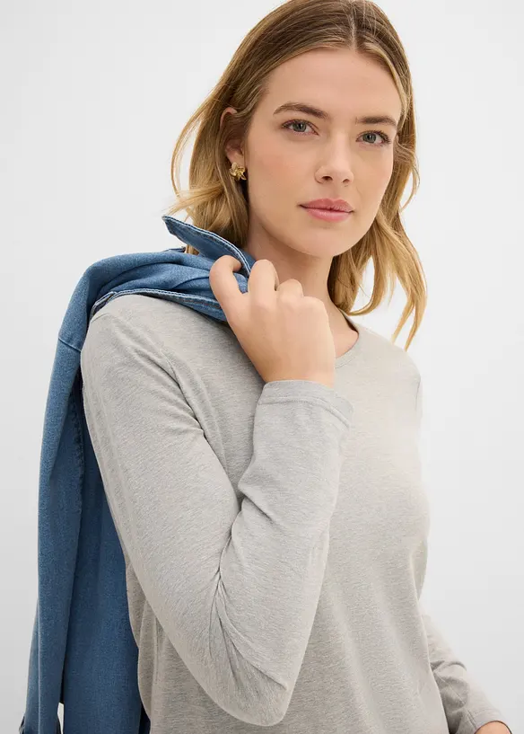 Langermet topp (2-pack), bonprix