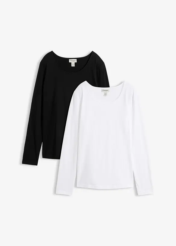 Langermet topp (2-pack), bonprix