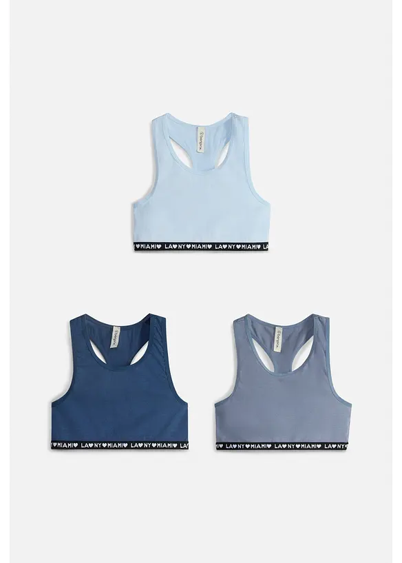 BH-topp med myk bomull (3-pack), bonprix