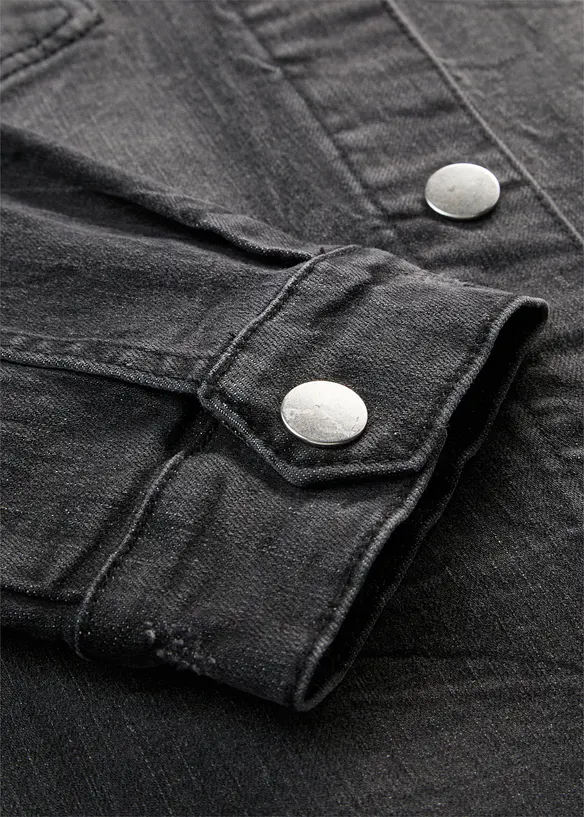Denimjakke med hette, bonprix