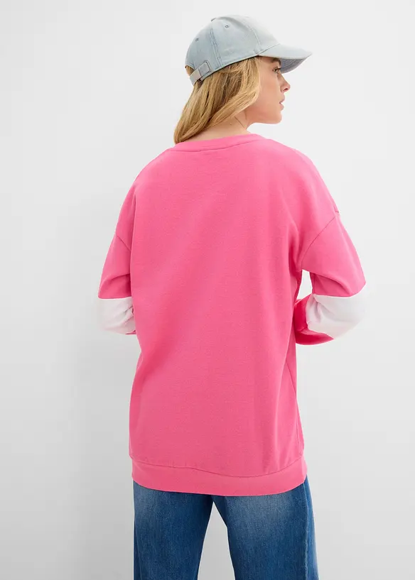 Oversized sweatshirt i bomullsmiks, bonprix
