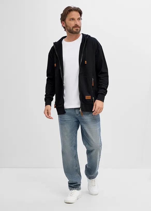 Hettejakke i myk bomullsmiks, Loose fit, bonprix