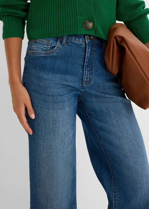 Wide leg-jeans, Mid waist, bonprix