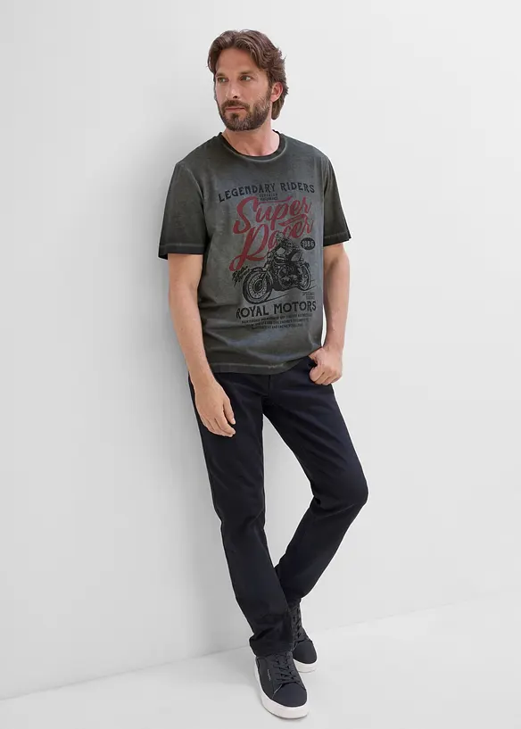 T-skjorte i &oslash;kologisk bomull og vasket look, bonprix