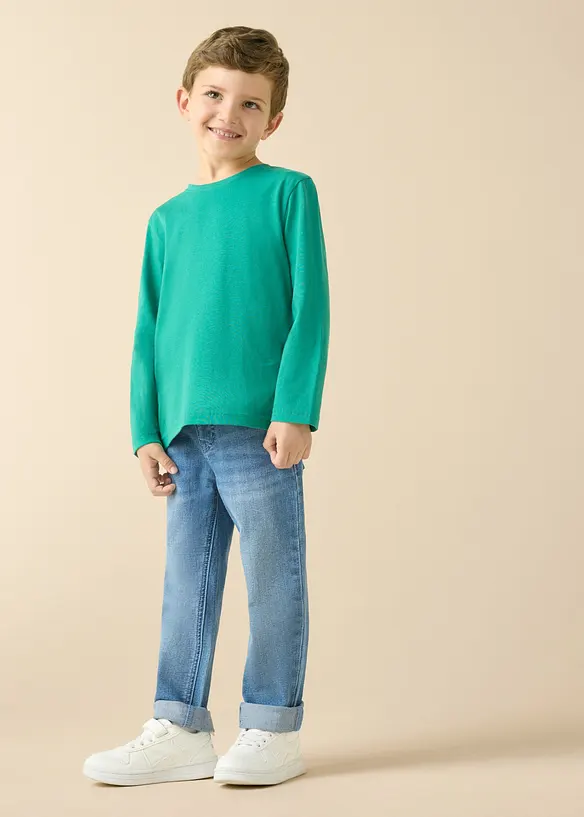 Langermet topp med &oslash;kologisk bomull (3-pack), bonprix
