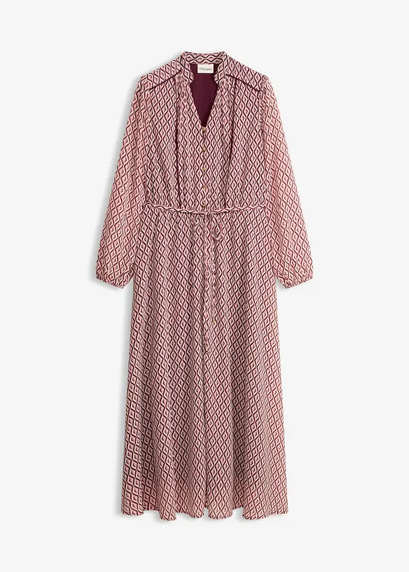 Chiffonkjole med kontrastpiping, bonprix