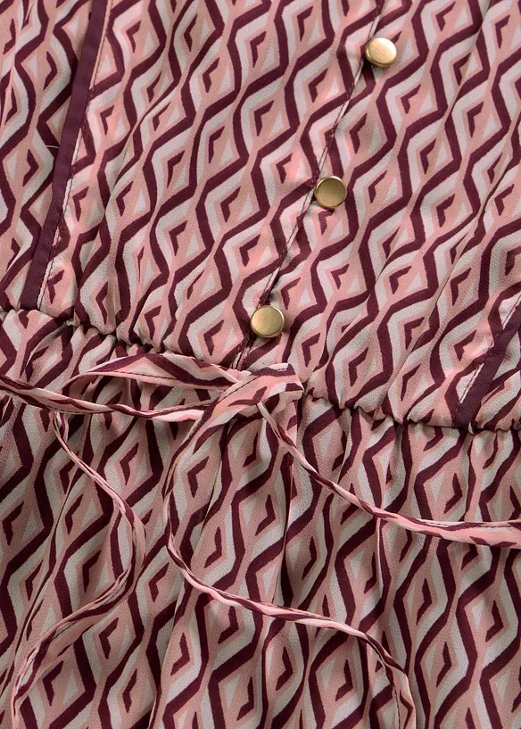 Chiffonkjole med kontrastpiping, bonprix