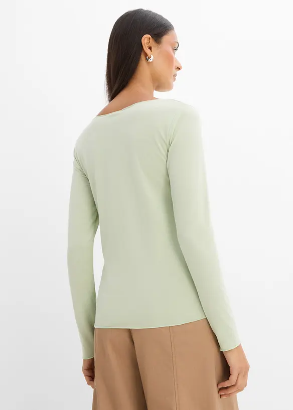 Langermet topp i lett materiale, bonprix