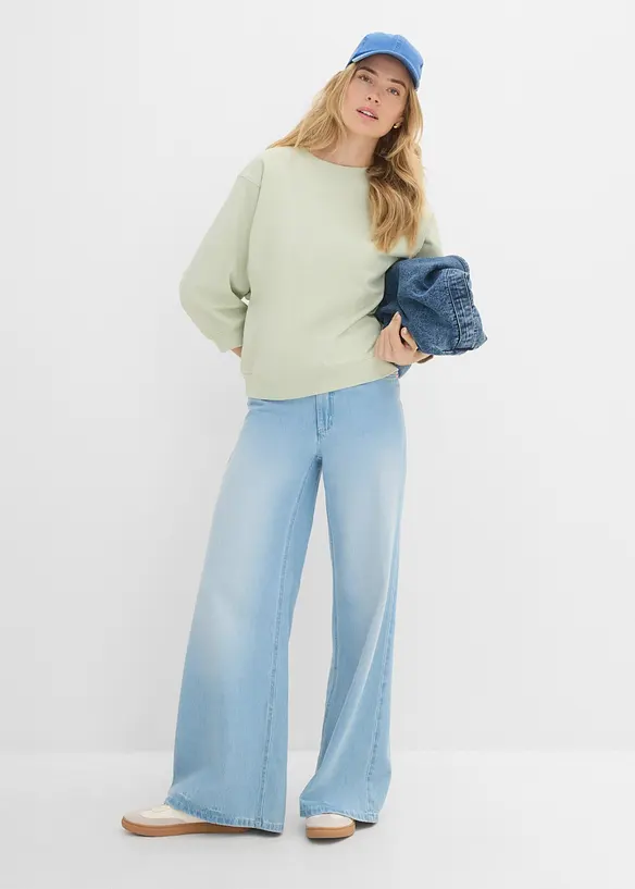 Oversized sweatshirt i 100% bomull, bonprix