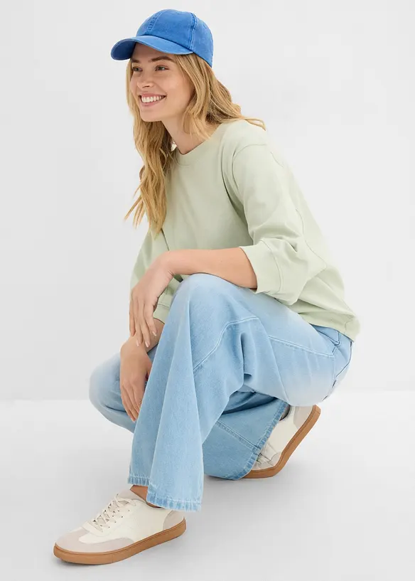 Oversized sweatshirt i 100% bomull, bonprix