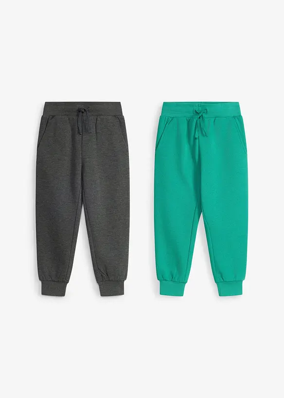 Joggebukse i myk bomullsmiks (2-pack), bonprix