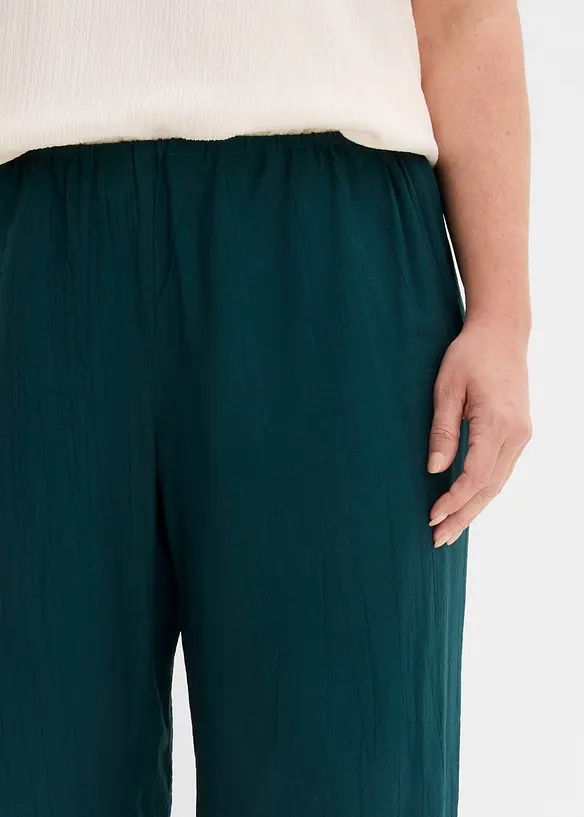 Pull on-bukse i strukturert viskosemiks, bonprix