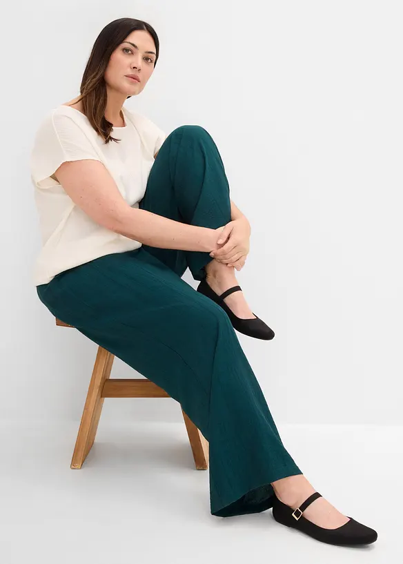 Pull on-bukse i strukturert viskosemiks, bonprix