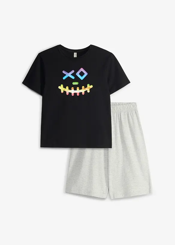 Kort pyjamas med myk, &oslash;kologisk bomull, bonprix
