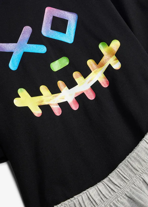 Kort pyjamas med myk, &oslash;kologisk bomull, bonprix