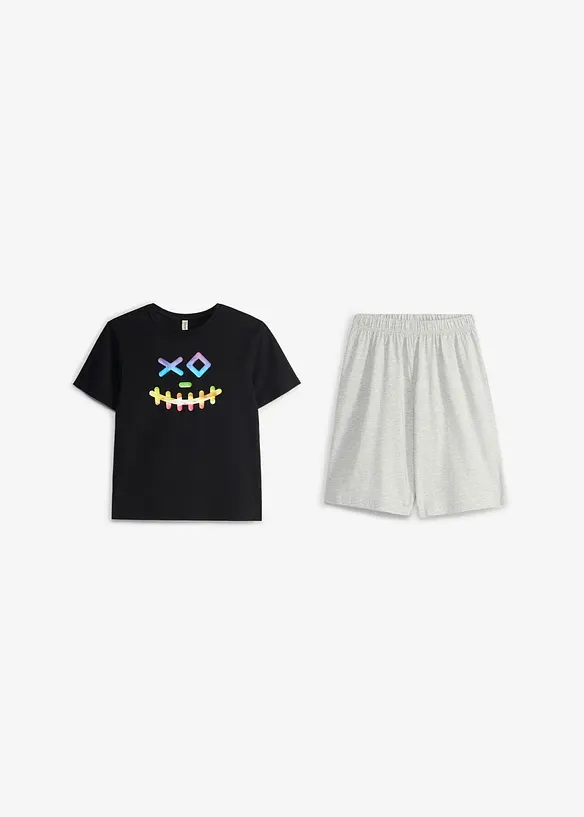 Kort pyjamas med myk, &oslash;kologisk bomull, bonprix