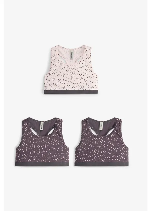 BH-topp med myk bomull (3-pack), bonprix
