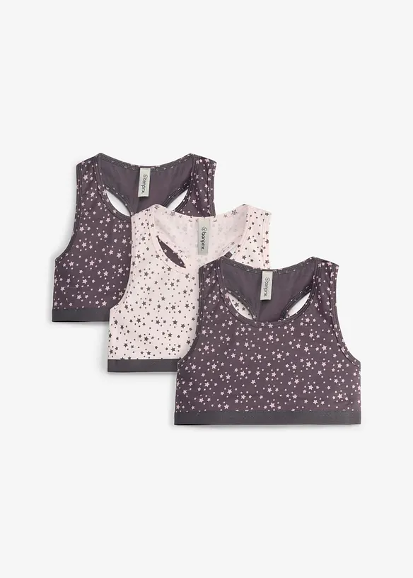 BH-topp med myk bomull (3-pack), bonprix