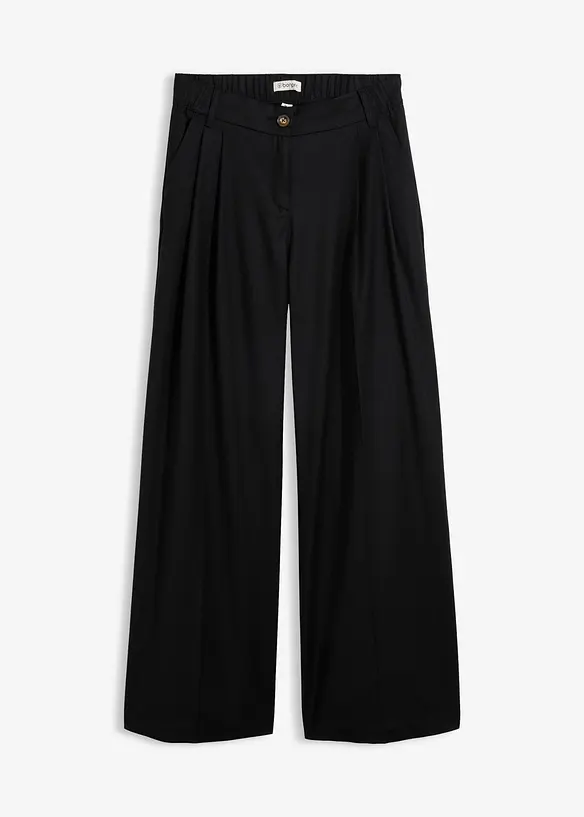 Vid bukse med legg i myk ullmiks, bonprix