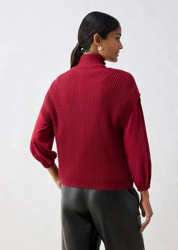 Strikkevest av myk ullmiks, bonprix