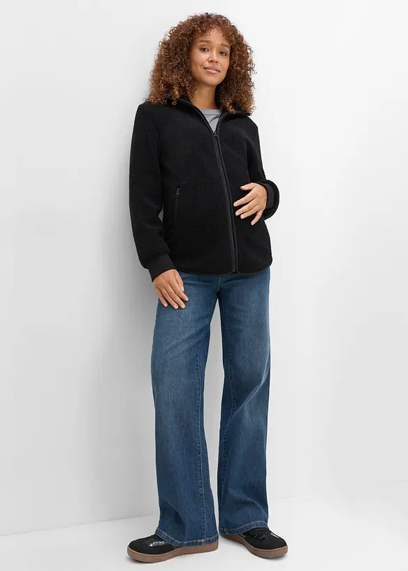 Mamma- og b&aelig;rejakke av teddyfleece (2-delt sett), bonprix