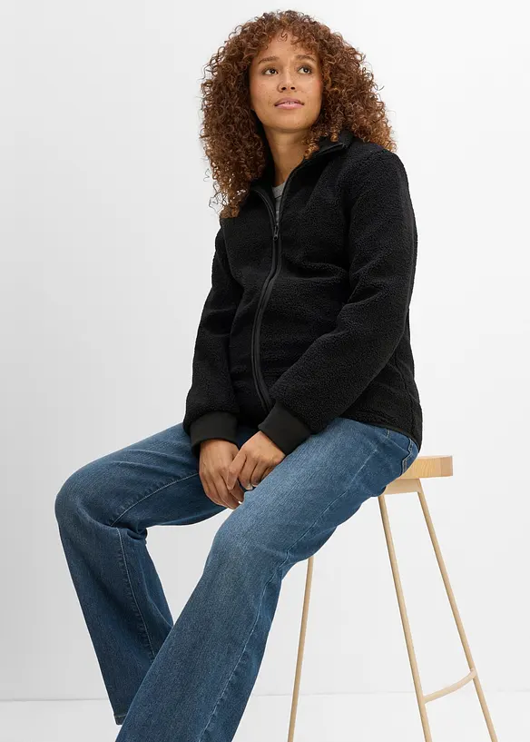 Mamma- og b&aelig;rejakke av teddyfleece (2-delt sett), bonprix