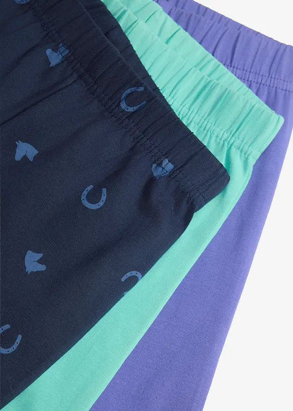 Leggings i elastisk, &oslash;kologisk bomullsmiks (3-pack), bonprix