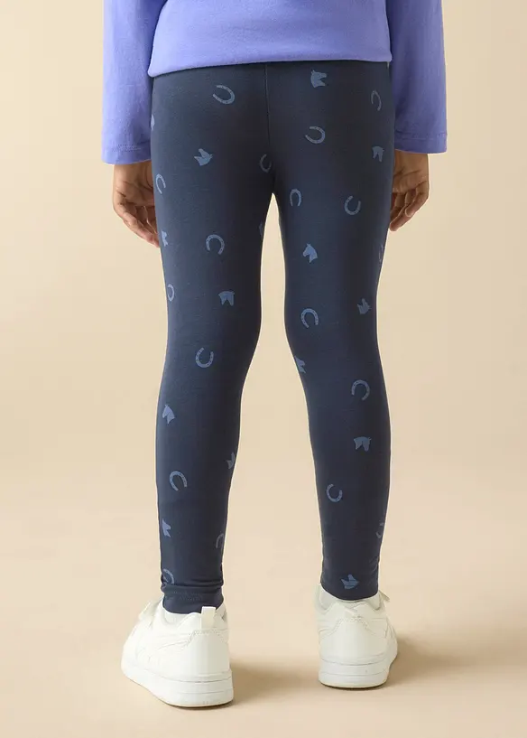 Leggings i elastisk, &oslash;kologisk bomullsmiks (3-pack), bonprix