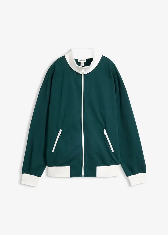 Sweatjakke i 100% &oslash;kologisk bomull, bonprix