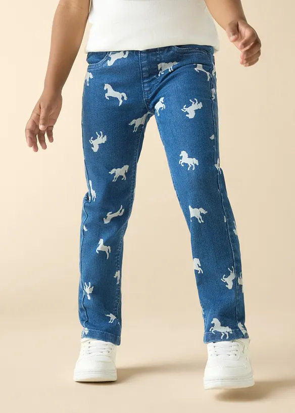 Pull on-bukse med elastisk linning Mid waist, bonprix